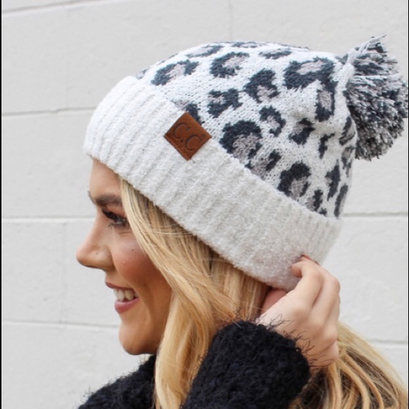 CC white leopard beanie - Picture 3 of 4